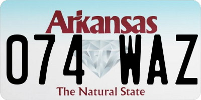 AR license plate 074WAZ