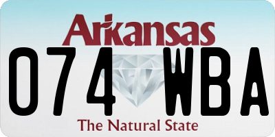 AR license plate 074WBA