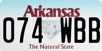 AR license plate 074WBB