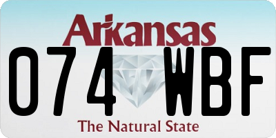AR license plate 074WBF