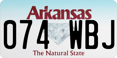 AR license plate 074WBJ