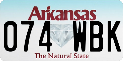 AR license plate 074WBK