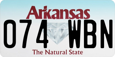 AR license plate 074WBN