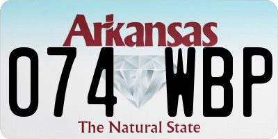 AR license plate 074WBP