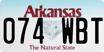 AR license plate 074WBT
