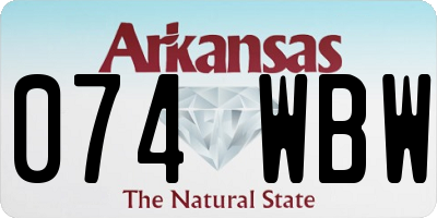 AR license plate 074WBW