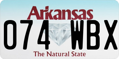 AR license plate 074WBX