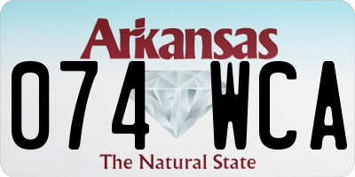 AR license plate 074WCA