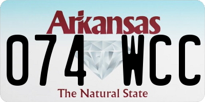 AR license plate 074WCC