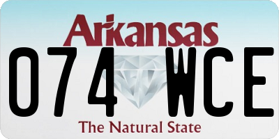 AR license plate 074WCE