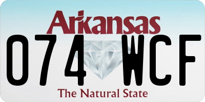 AR license plate 074WCF