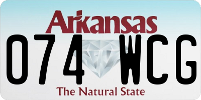 AR license plate 074WCG