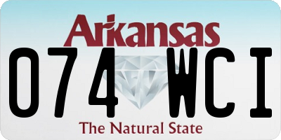 AR license plate 074WCI