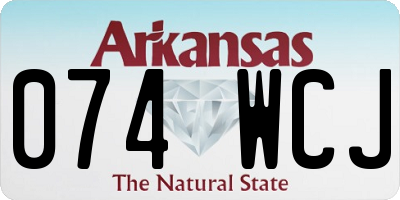 AR license plate 074WCJ