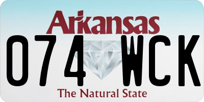 AR license plate 074WCK