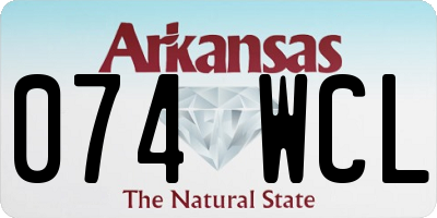 AR license plate 074WCL