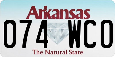 AR license plate 074WCO