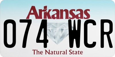 AR license plate 074WCR
