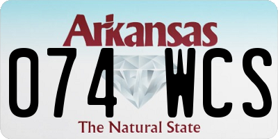 AR license plate 074WCS