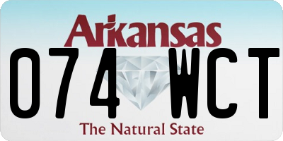 AR license plate 074WCT
