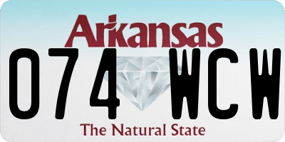 AR license plate 074WCW