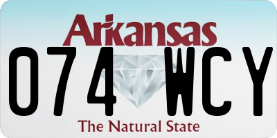 AR license plate 074WCY