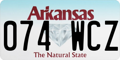 AR license plate 074WCZ