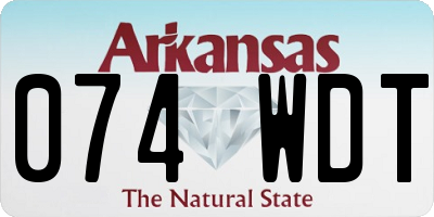 AR license plate 074WDT
