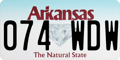 AR license plate 074WDW