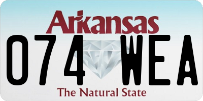 AR license plate 074WEA