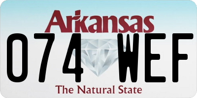 AR license plate 074WEF