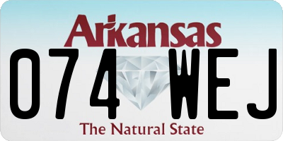 AR license plate 074WEJ