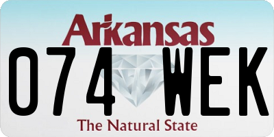 AR license plate 074WEK