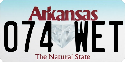AR license plate 074WET