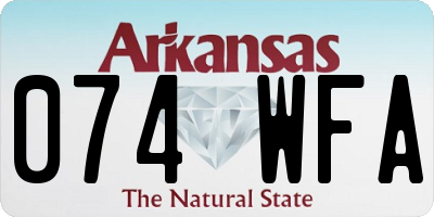 AR license plate 074WFA