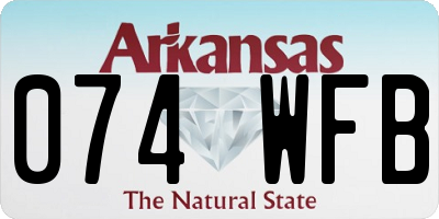 AR license plate 074WFB