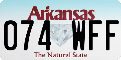 AR license plate 074WFF