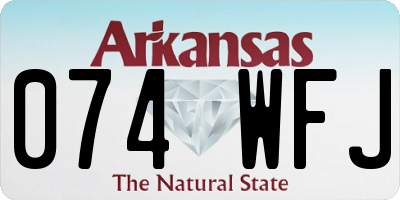 AR license plate 074WFJ