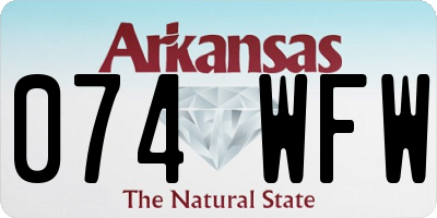 AR license plate 074WFW