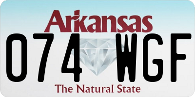 AR license plate 074WGF