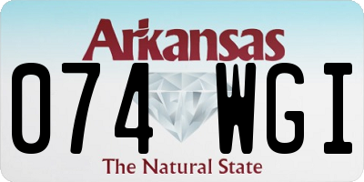 AR license plate 074WGI