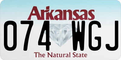 AR license plate 074WGJ