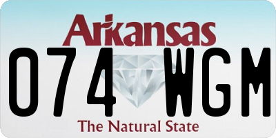 AR license plate 074WGM