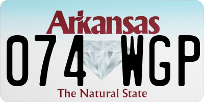 AR license plate 074WGP