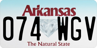 AR license plate 074WGV