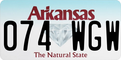 AR license plate 074WGW