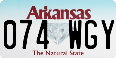 AR license plate 074WGY