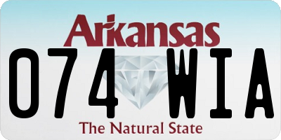 AR license plate 074WIA