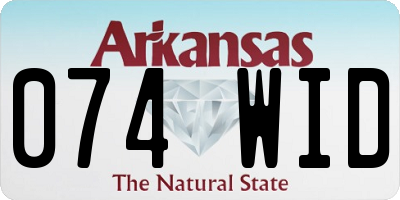 AR license plate 074WID