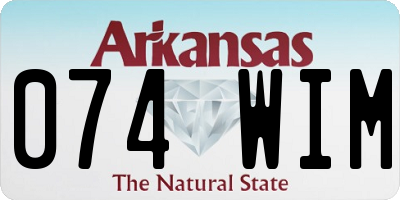 AR license plate 074WIM